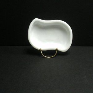 Vintage Thatcher Early American Prescut White Milk Glass Nappy Dish Hobstar